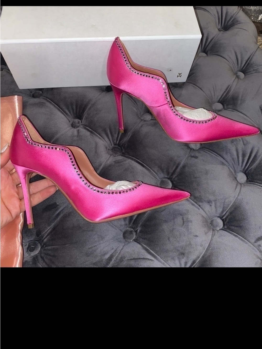 𝅺New Size 36 Amina Muaddi Romy Crystal Pink Pumps